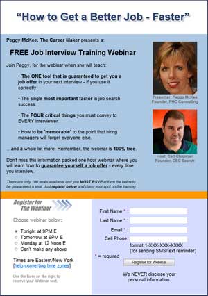 How to get a better job faster webiner signup