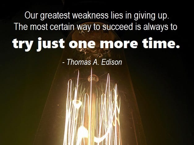 job search motivation tip Edison quote